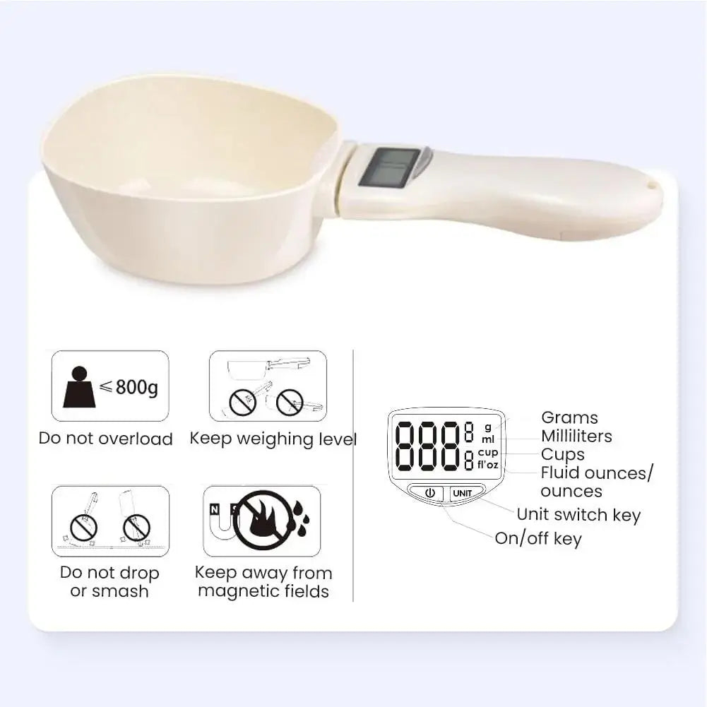 Electronic Measuring Spoon with Conversion Adjustable Digital Food Measuring Scoop Scale, Electric Spoons for Cooking 800G/0.1