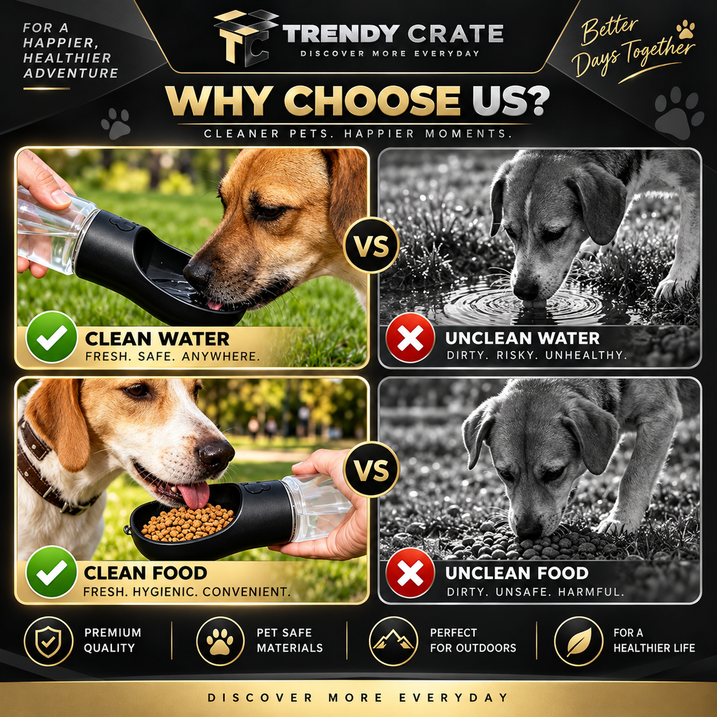 Portable Dog Water Bottle with Food Container, Drinking Bottle for Travel