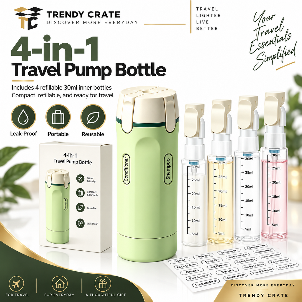 4-in-1 Travel Dispenser Bottle