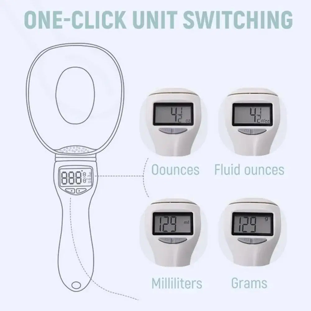 Electronic Measuring Spoon with Conversion Adjustable Digital Food Measuring Scoop Scale, Electric Spoons for Cooking 800G/0.1