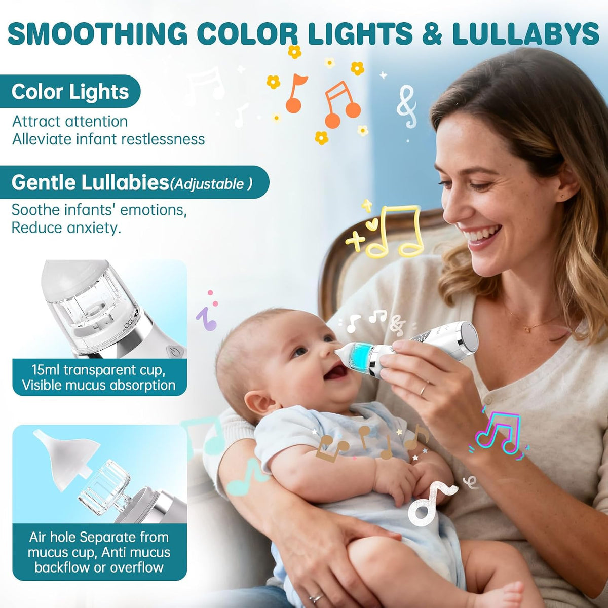 Snot Sucker for Baby, Nasal Aspirator for Baby – Electric Nose Sucker